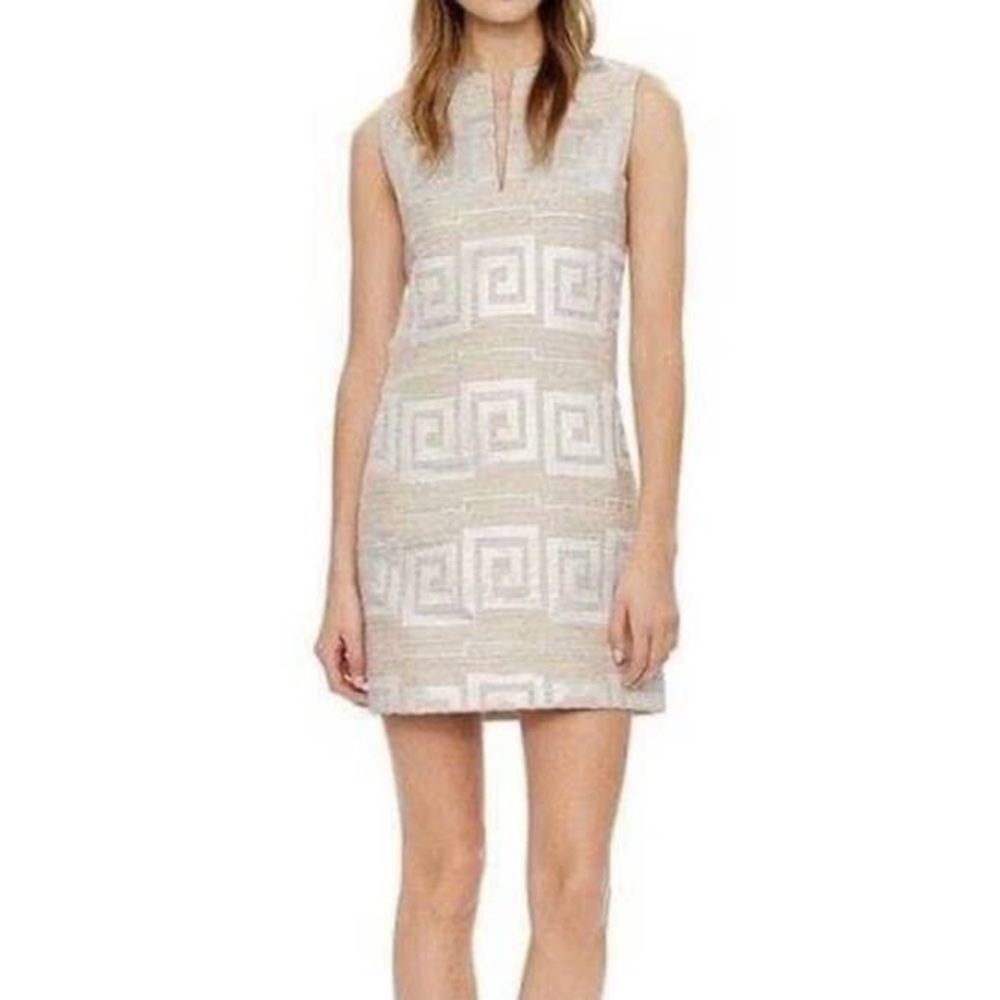 Tory Burch Greek Key Linen Blend Dress